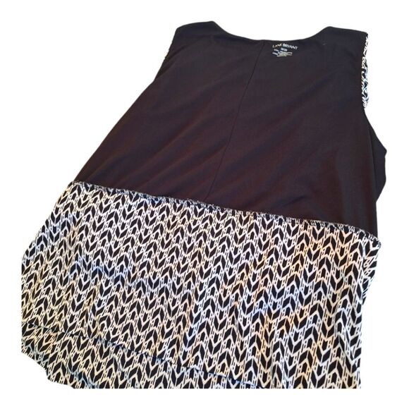 Lane Bryant Blouson Tank Blouse Top Liquid Knit Geo Print Black White 18 / 20 - Picture 14 of 14